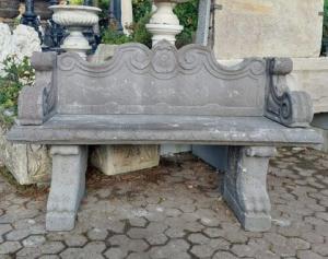  dars520 - panca in pietra "Peperino" grigia, epoca '800, misura cm L 140 x H 88  